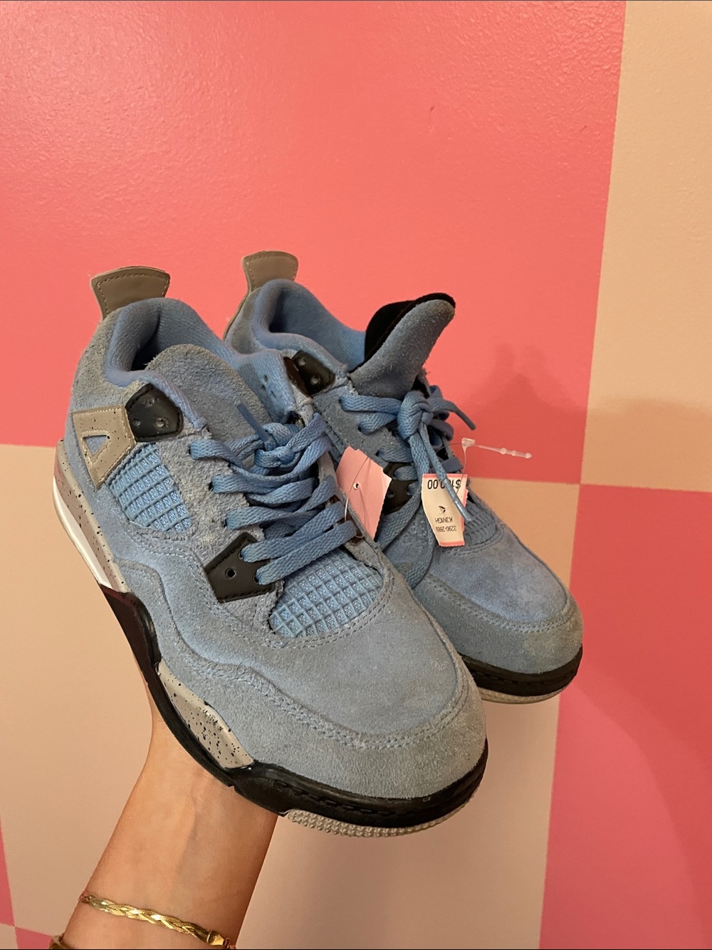 Jordan Light Blue Suede Retro Sneakers